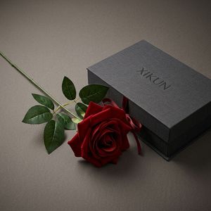 Rose artificielle en velours de qualité supérieure, toucher réel, tige unique, grande taille, pour centres de table de mariage, décoration de maison de luxe, vente en gros - Product Image 3