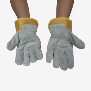 Guantes deportivos de cuero dividido de cuero de vaca de alto rendimiento Guantes de soldadura de protección de manos de seguridad industrial - Product Image 3