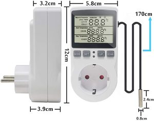 KT3100 16A V ترموستات تحكم في درجة الحرارة الرقمية مقبس منفذ مؤقت مفتاح استشعار التدفئة التبريد - Product Image 3