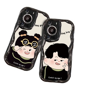 Bella ragazza e ragazzo stampa bordo d'onda morbido TPU Cover posteriore del telefono per Iphone 6 7 8 X Xr XS 11 12 13 14 15 16 17 Pro Max - Product Image 5