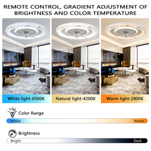 Ventilateur de plafond LED blanc moderne avec lumière, variateur d'intensité et télécommande, 3 pales, lampe <span class=keywords><strong>lustre</strong></span> <span class=keywords><strong>pour</strong></span> la maison - Product Image 2