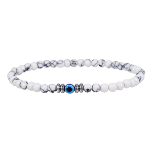 Bracciale da Uomo con Perline di Pietra Lavica Naturale 4mm e Occhio di Tigre, Bracciale Turco con Occhio Blu Contro il <span class=keywords><strong>Malocchio</strong></span>, Gioielli per <span class=keywords><strong>Preghiera</strong></span> e Yoga, Pulsera Hombre - Product Image 3