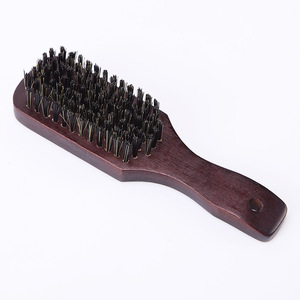 Brosse en bois massif à poils en nylon, petite forme carrée, pour l'entretien et le lissage de la barbe - Product Image 4