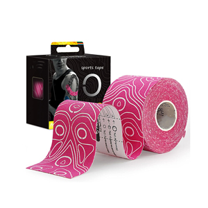 <span class=keywords><strong>Cinta</strong></span> de kinesiología Rosa + blanca personalizada, <span class=keywords><strong>cinta</strong></span> deportiva atlética elástica de Corte libre de látex terapéutico <span class=keywords><strong>para</strong></span> fútbol, baloncesto, tobillera - Product Image 1