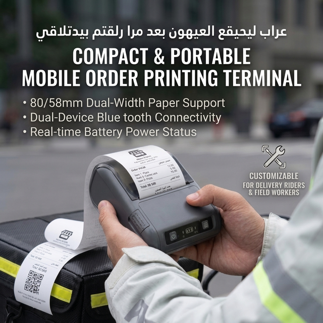 3 Inch  MTP-3A LED Display 12V 1A 9V 2A 3A Power Receipt BT Printer With Free Thermal Paper CD  Manual Holster
