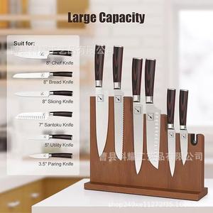 Portacuchillos magnético de madera de doble cara para encimera de cocina, almacenamiento vertical para cuchillos de frutas y verduras, multiusos - Product Image 3