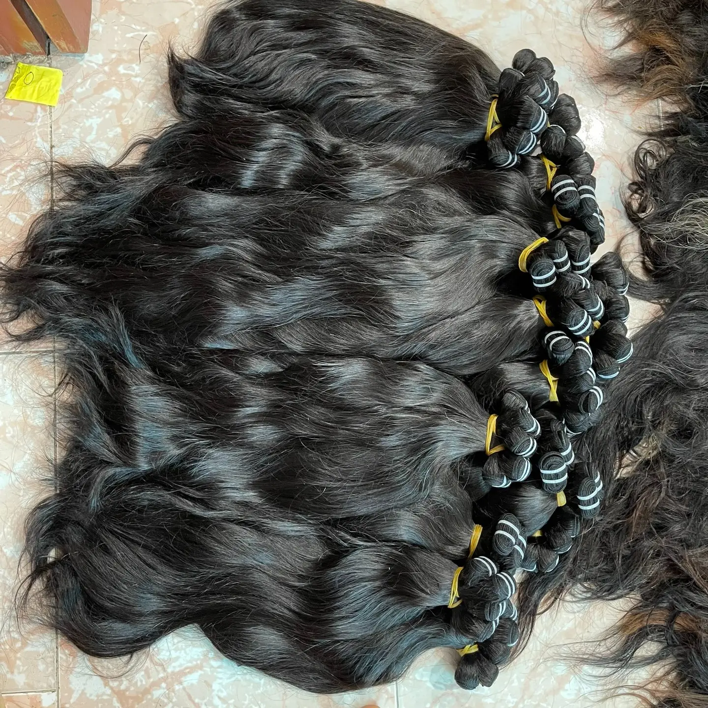 Bundel rambut manusia lurus Super Virgin 100% pakan rambut Vietnam mentah kutikula selaras bundel rambut manusia