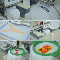 Nouvelle machine à broder les casquettes informatisée Disen 1-2 têtes 9-12-15 aiguilles avec table de travail 400x450mm multifonctionnelle, garantie 1 an