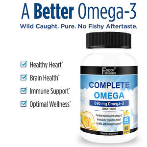 Nouveauté Huile de poisson oméga 3 en gélules molles 90 gélules Santé cardiaque Soutien pour les hommes et les femmes Compléments d'huile de poisson oméga 3 - Product Image 4