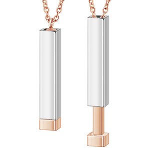 2024 Tùy Chỉnh Tên Ẩn Tin Nhắn Vòng Cổ Hợp Thời Trang Thép Không Gỉ Thanh Trống Cá Nhân Sợi Cho Phụ Nữ Người Yêu Quà Tặng Khắc - Product Image 5