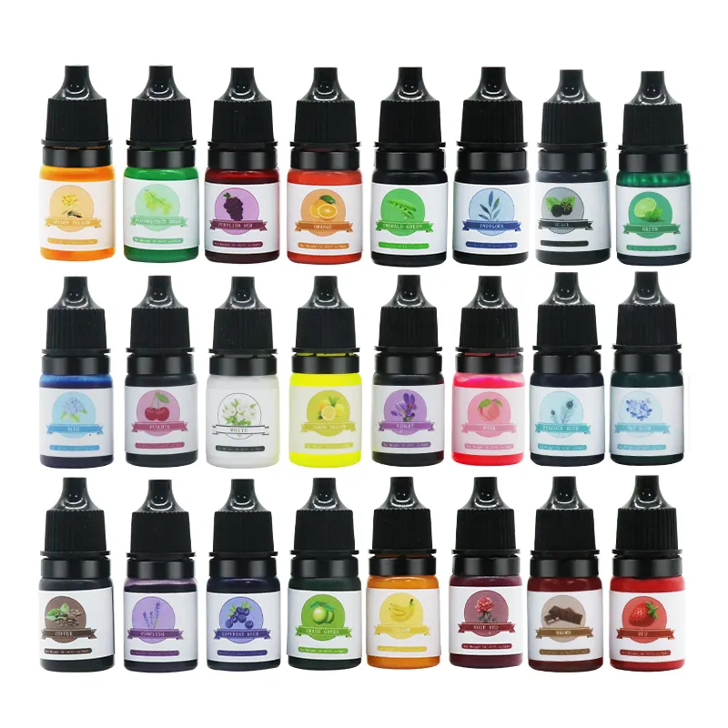 Osbang-pigmento de colores de alta concentración, pigmento de resina epoxi hecho a mano, 5ml cada botella