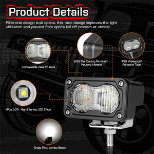 Projecteur étanche <span class=keywords><strong>de</strong></span> 20 W <span class=keywords><strong>de</strong></span> 3 pouces, blanc, jaune, vert, rouge, lumière <span class=keywords><strong>de</strong></span> scène pour camionnettes, UTV, SUV, voiturette <span class=keywords><strong>de</strong></span> <span class=keywords><strong>golf</strong></span> - Product Image 6