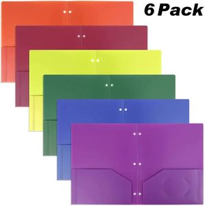 Customized Waterproof <b>Plastic</b> 3 Hole Punch Folder PVC Business Card Slot for Letter Size Paper Document Folder With Two <b>Pockets</b> - Product Image 5