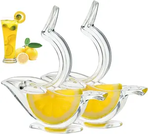 2023 Neuankömmling Lemon Lime Handpresse Handbuch Cute Fruit Lemon Squeezer Bird Tragbarer transparenter Zitronen presse für die Küche