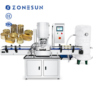 เครื่องปิดฝากระป๋องอัตโนมัติ ZONESUN ZS-AFK350V แบบเซอร์โว สำหรับกระป๋องอาหารทรงกลมและทรงเหลี่ยม ทำจากอะลูมิเนียมและเหล็กเคลือบ พร้อมระบบซีลสูญญากาศ - Product Image 1