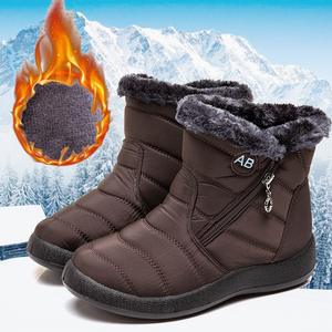 Stivali da Neve Invernali da <span class=keywords><strong>Donna</strong></span>, Taglia 44, Impermeabili con Cerniera Laterale, Scarpe <span class=keywords><strong>Casual</strong></span> in Cotone per Mamme - Product Image 2