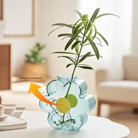 Vase à fleurs en verre borosilicate de haute qualité, simple et coloré, fait à la main, style nordique, transparent, pour arrangement hydroponique, table à manger