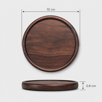 Sous-verre rond en bois de noyer avec support métallique, décoration de table, sous-verre pour la maison et la cuisine