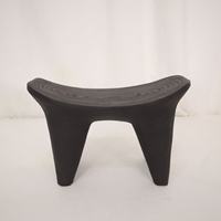 Tabouret convertible contemporain en bois massif en forme de lingot, petit pouf moderne pour entrée, chambre, appartement, mobilier de maison