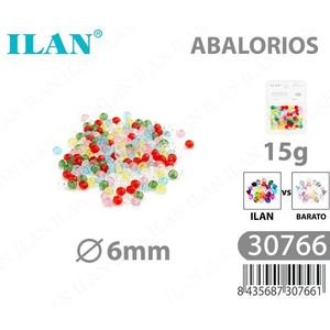 Perline Ilan Abalorios 6mm Multicolore 15g per Creazione di Gioielli - Product Image 1
