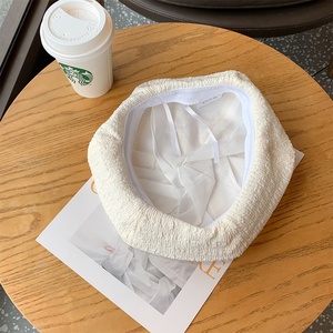 Béret en tissu importé de Corée pour filles, fin et texturé, style artiste, mignon et original, idéal pour l'été et les occasions décontractées - Product Image 4