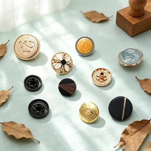 Boutons de couture métalliques ronds personnalisés avec logo, en forme de champignon, à dos bombé, pour vêtements, robes et manteaux - Product Image 2