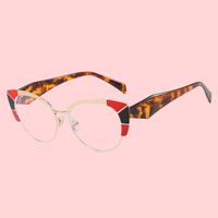 Lunettes de vue unisexes anti-lumière bleue, monture demi-cerclée en métal, style œil de chat, pour la lecture et l'extérieur