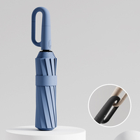 Paraguas de Viaje Plegable Automático Blueprint 12Ribs Classic 190T Pongee con Logotipo Personalizado, Resistente al Viento, Varillas de Fibra de Vidrio, Metal con Revestimiento Negro