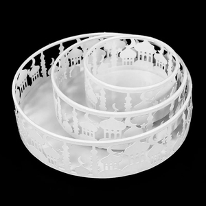 3pcs Ramadan Decor Gold Metal Food Trays Table Ornament Eid Mubarak Islamic Muslim <b>Festival</b> Party Decoration Supplies 2025 <b>Gift</b> - Product Image 5