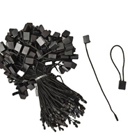 Étiquettes carrées noires gaufrées de haute qualité avec cordon en polyester pour vêtements, chaussures et sacs (1000 pièces)