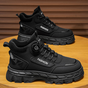 <span class=keywords><strong>Scarpe</strong></span> da Lavoro Alte da Uomo Nere Gialle Verdi, Stile Retrò, con <span class=keywords><strong>Suola</strong></span> Spessa Antiscivolo alla Caviglia - Product Image 5