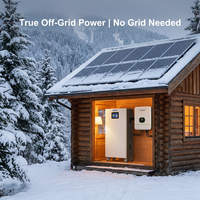 Système de stockage d'énergie solaire complet pour réseau 12KW avec onduleur Growatt SPF, batterie LiFePO4 HiFan 16KWh, IP65, kit biphasé 48V/51.2V