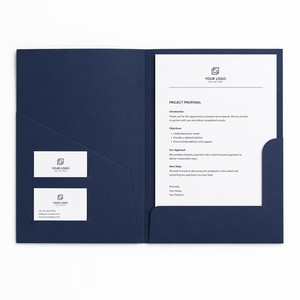 Cartella di Presentazione A4 Personalizzata con Goffratura, <span class=keywords><strong>Tasca</strong></span> a Taglio Ondulato e Slot per Carte, Cartella Portadocumenti <span class=keywords><strong>in</strong></span> Carta Opaca Laminata Antigraffio - Product Image 4
