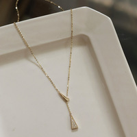 Triangle pendentif à breloque collier réglable collier en argent Sterling 925 plaqué or bijoux en argent colliers pour femmes