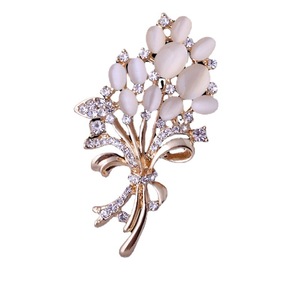 Broche populaire en opale et strass, motif fleur d'épi de blé, accessoire féminin, épingle de corsage - Product Image 5