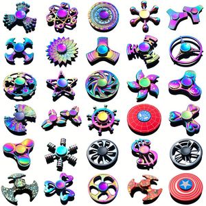Jouet anti-stress arc-en-ciel créatif avec roulement, <span class=keywords><strong>spinner</strong></span> à doigts en métal personnalisé pour tout-petits et enfants - Product Image 1