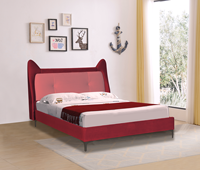 Cadre de lit double King de luxe italien au design minimaliste Queen Size tête de lit en velours couleur personnalisée cadre de lit en métal rose