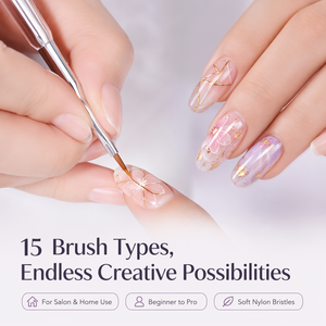 Ensemble de 16 stylos de peinture pour nail art en acrylique pour la gravure de lignes, le dessin, la conception d'ongles en gel UV et la photothérapie - Product Image 4