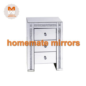 Hot Affordable <strong>Mirrored</strong> 3 Drawer <strong>Nightstand</strong> for Living Spaces - Product Image 3