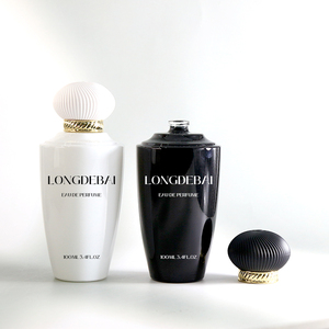 Custom unique Design round Glass <b>perfume</b> <b>Bottle</b> 30ml 50ml 100ml empty opaque glass <b>Perfume</b> <b>Bottle</b> with white cap and black cap - Product Image 2
