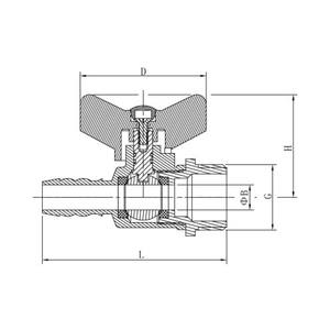 Válvula de bola de <span class=keywords><strong>Gas</strong></span> de latón macho, 1/2 pulgadas, con mango de mariposa - Product Image 6