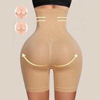 Shorty gainant sans couture taille haute pour femme, effet ventre plat et rehaussement des fesses