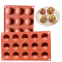 Moule en silicone à 15 cavités semi-sphère pour bombes au chocolat au cacao Truffes Bonbons Gâteau Gelée Mousse Outils de cuisson et de pâtisserie