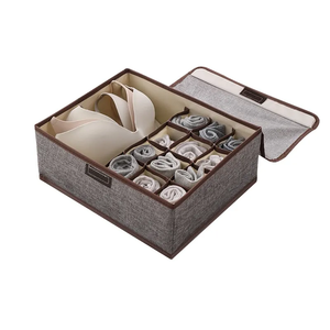 Boîte de rangement de <span class=keywords><strong>sous</strong></span>-vêtements de haute qualité avec séparateur de tiroir de couverture pour ranger soutien-gorge chaussettes vêtements garde-robe - Product Image 1