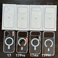 Coque de téléphone magnétique transparente en TPU et acrylique, antichoc et anti-jaunissement pour iPhone 17 16 15 14 13 Pro Max