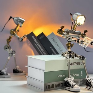Punk Style Robot Desktop Lamp <b>LED</b> <b>Rechargeable</b> Decorative Figurine For Children Room Gift - Product Image 3