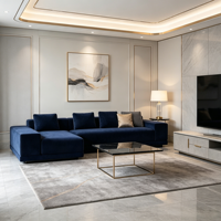 Ensemble de canapés modulaires de luxe modernes en tissu en forme de L pour salon, 5 à 7 places, pour une configuration classique