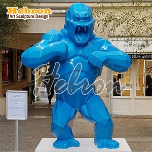 Esculturas de Gorila Coloridas de Resina Roja de Tamaño Real Personalizadas para Jardín y Hogar, Estatuas de <span class=keywords><strong>King</strong></span> <span class=keywords><strong>Kong</strong></span> de Fibra de Vidrio en Venta - Product Image 6