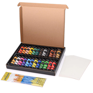 Glitter 30ml <span class=keywords><strong>Pintura</strong></span> acrílica 24 <span class=keywords><strong>colores</strong></span> Juego de <span class=keywords><strong>pintura</strong></span> acrílica para niños con pincel y <span class=keywords><strong>paleta</strong></span> - Product Image 1