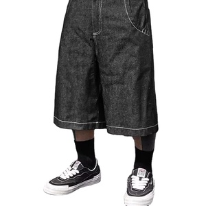 Shorts en jean amples pour hommes, taille haute, en tissu métallisé mélange polyester/coton, coupe large, <span class=keywords><strong>nouvelle</strong></span> collection été 2026, style américain - Product Image 2